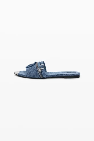 Flache Jeans-Sandale