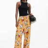 Fließende Hose mit Blumenmuster