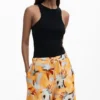Fließende Hose mit Blumenmuster