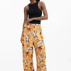 Fließende Hose mit Blumenmuster