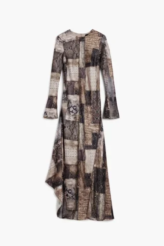 Fließendes Kleid mit Animal-Print Fließendes Kleid mit Animal-Print