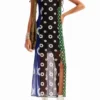 Geometrisches Midi-Slip-Kleid Geometrisches Midi-Slip-Kleid