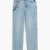 Gerade geschnittene Jeans mit Blumenmuster Gerade geschnittene Jeans mit Blumenmuster