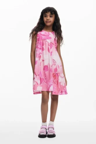 Gerafftes Blumenkleid