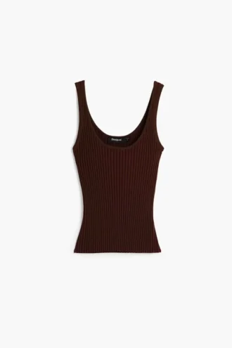 Geripptes T-Shirt mit Trägern