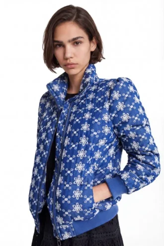 Gesteppte Jacke mit Spitze