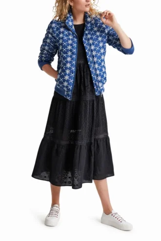 Gesteppte Jacke mit Spitze