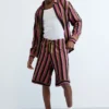 Gestreifte Strick-Bermudas