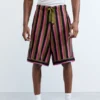 Gestreifte Strick-Bermudas