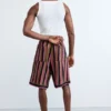 Gestreifte Strick-Bermudas