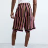 Gestreifte Strick-Bermudas