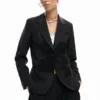 Gestreifter Patchwork-Blazer Gestreifter Patchwork-Blazer