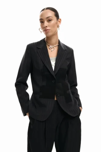 Gestreifter Patchwork-Blazer