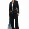 Gestreifter Patchwork-Blazer Gestreifter Patchwork-Blazer