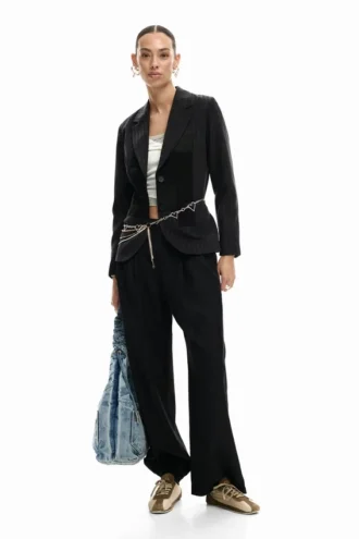 Gestreifter Patchwork-Blazer