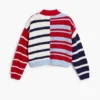 Gestreifter Pullover mit Reißverschluss Gestreifter Pullover mit Reißverschluss