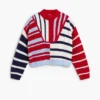 Gestreifter Pullover mit Reißverschluss Gestreifter Pullover mit Reißverschluss