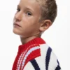 Gestreifter Pullover mit Reißverschluss Gestreifter Pullover mit Reißverschluss