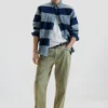 Gestreiftes Jeans-Hemd Gestreiftes Jeans-Hemd