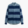 Gestreiftes Jeans-Hemd Gestreiftes Jeans-Hemd