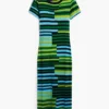 Gestreiftes langes Kleid