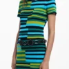 Gestreiftes langes Kleid
