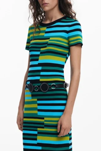 Gestreiftes langes Kleid