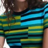 Gestreiftes langes Kleid