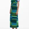 Gestreiftes langes Kleid