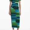 Gestreiftes langes Kleid