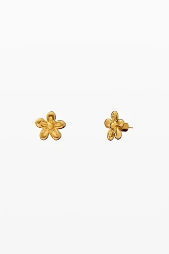Goldene Zalio-Ohrringe mit Blumenmotiv