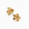 Goldene Zalio-Ohrringe mit Blumenmotiv