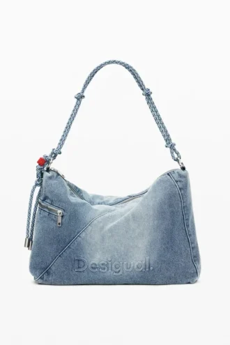 Große Denim-Charms-Tasche