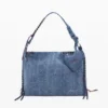 Große Denim-Herztasche