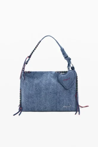 Große Denim-Herztasche