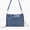 Große Denim-Herztasche