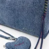 Große Denim-Herztasche
