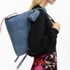 Große Denim-Herztasche