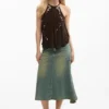 Halterbluse mit Applikationen Halterbluse mit Applikationen