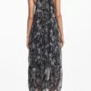 Halterkleid mit floralen Illustrationen