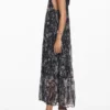 Halterkleid mit floralen Illustrationen
