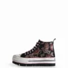 High-Top-Plateausneaker im asiatischen Patchwork-Stil High-Top-Plateausneaker im asiatischen Patchwork-Stil