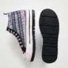 High-Top-Plateausneaker im asiatischen Patchwork-Stil High-Top-Plateausneaker im asiatischen Patchwork-Stil