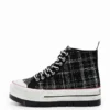 High-Top-Sneaker mit Tartan-Plateausohle High-Top-Sneaker mit Tartan-Plateausohle