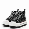 High-Top-Sneaker mit Tartan-Plateausohle High-Top-Sneaker mit Tartan-Plateausohle