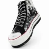 High-Top-Sneaker mit Tartan-Plateausohle High-Top-Sneaker mit Tartan-Plateausohle