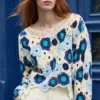 Häkel-Pullover mit Blumen Häkel-Pullover mit Blumen