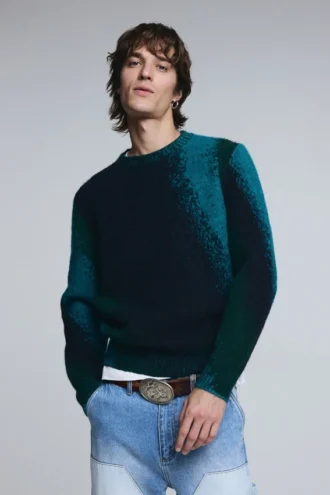 Jacquard-Pullover mit Spritzmuster