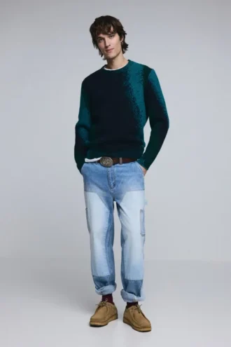 Jacquard-Pullover mit Spritzmuster