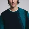 Jacquard-Pullover mit Spritzmuster Jacquard-Pullover mit Spritzmuster